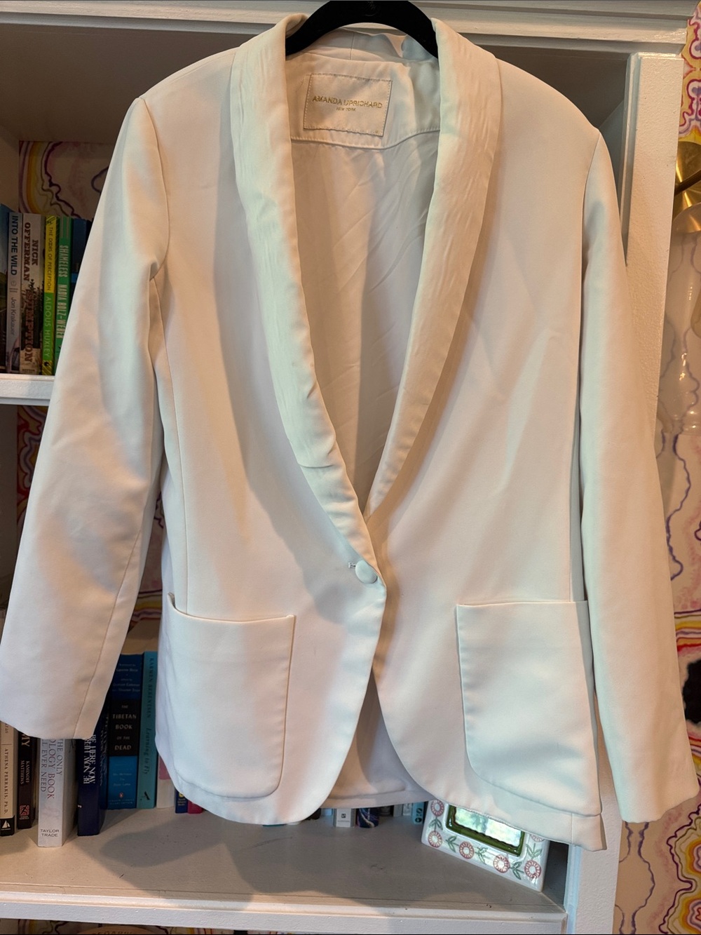 Amanda Uprichard Cream Shawl Collar Blazer